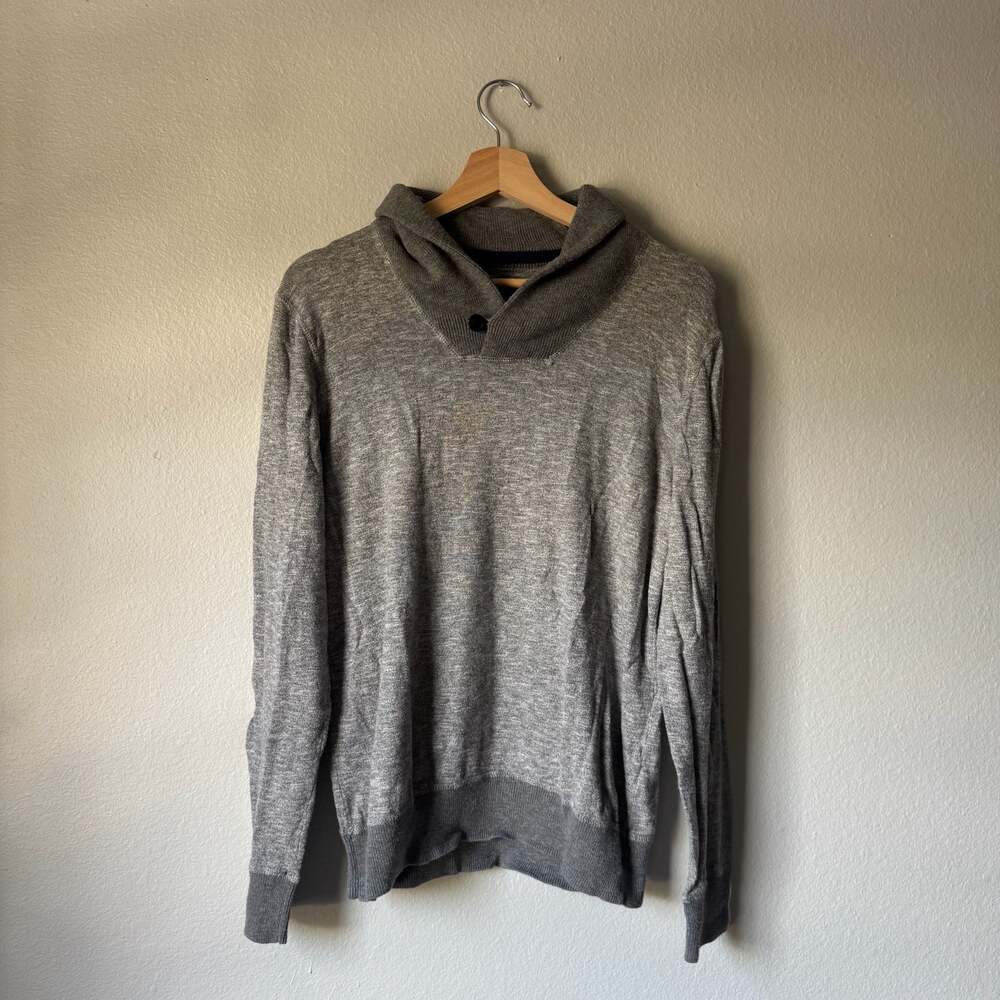 American Eagle Gray Shawl Collar Button Sweater Men’s Medium